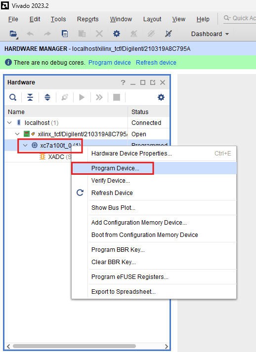 ARTY-100T Vivado ProgramDevice.png