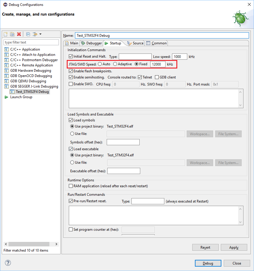 Eclipse JLinkDebugConf Startup TargetInterfaceSpeed.png