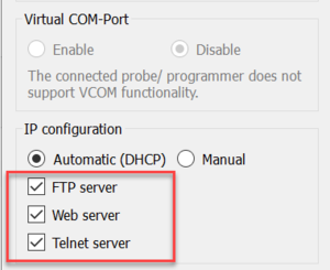 J-Link Configurator - Server configuration