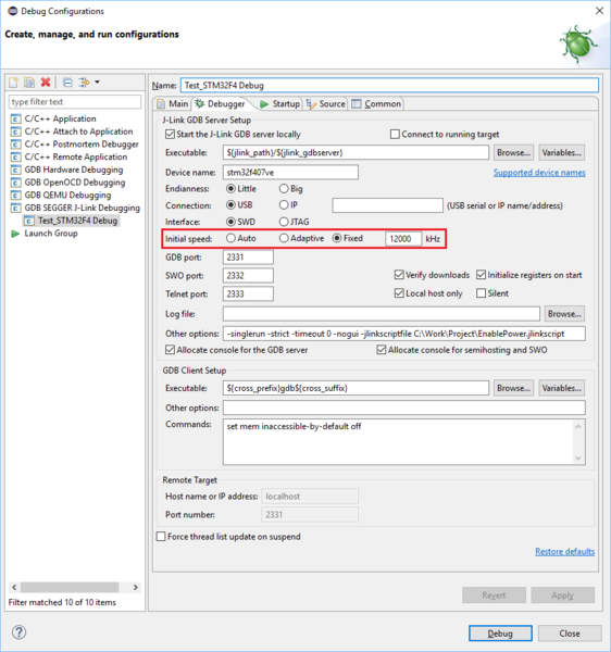 File:Eclipse JLinkDebugConf Debugger TargetInterfaceSpeed Initial.png